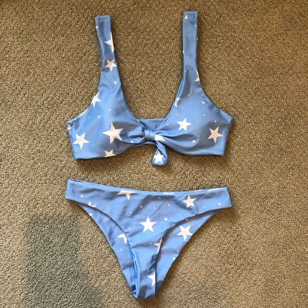 Blue and White Stars Bikini Set